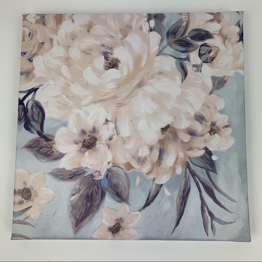 $5 Final Sale! Cream Floral Canvas Small Wall Art